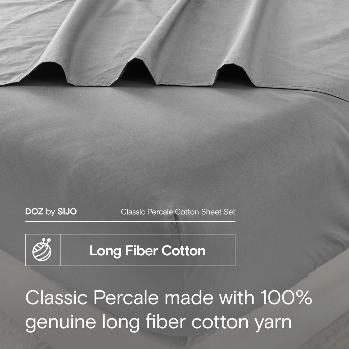 DOZ 100% Long Staple Cotton Sheet Sets, Classic Percale Cotton, Cool Crisp, Breathable, Matte Finish, Hotel Style