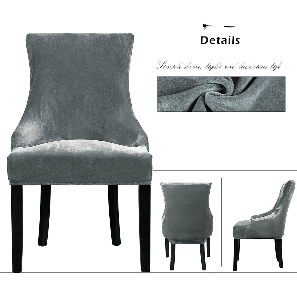 Velvet Stretch Wingback Chair Cover Slipcover - Reusable Protector Cover Banquet Home Decor etc Machine Washable Hand