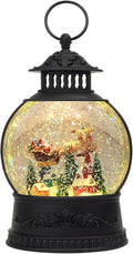 Christmas Snow Globe Water Lantern with Timer and Music, USB and Battery Operated Lighted Led Globe, Santa Snowglobe
