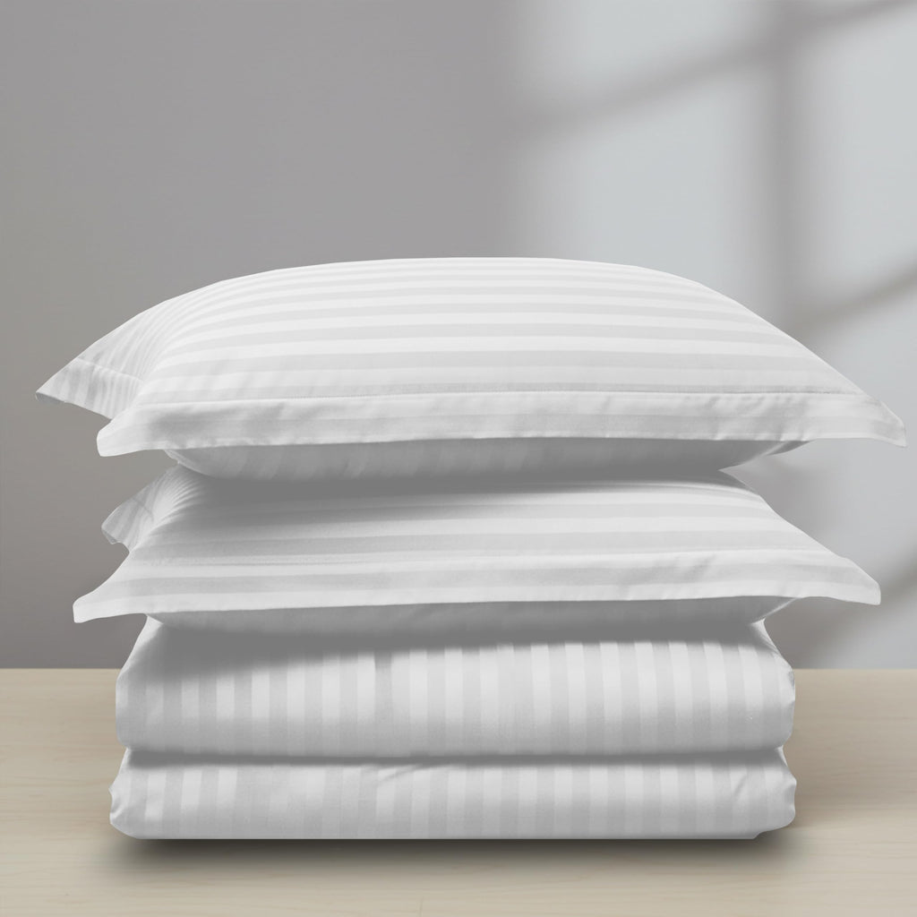 Luxury 3-Piece Striped Duvet Cover Set! - 1500 Premier Hotel Quality Silky-Soft Wrinkle Resistant Damask Stripe Duvet