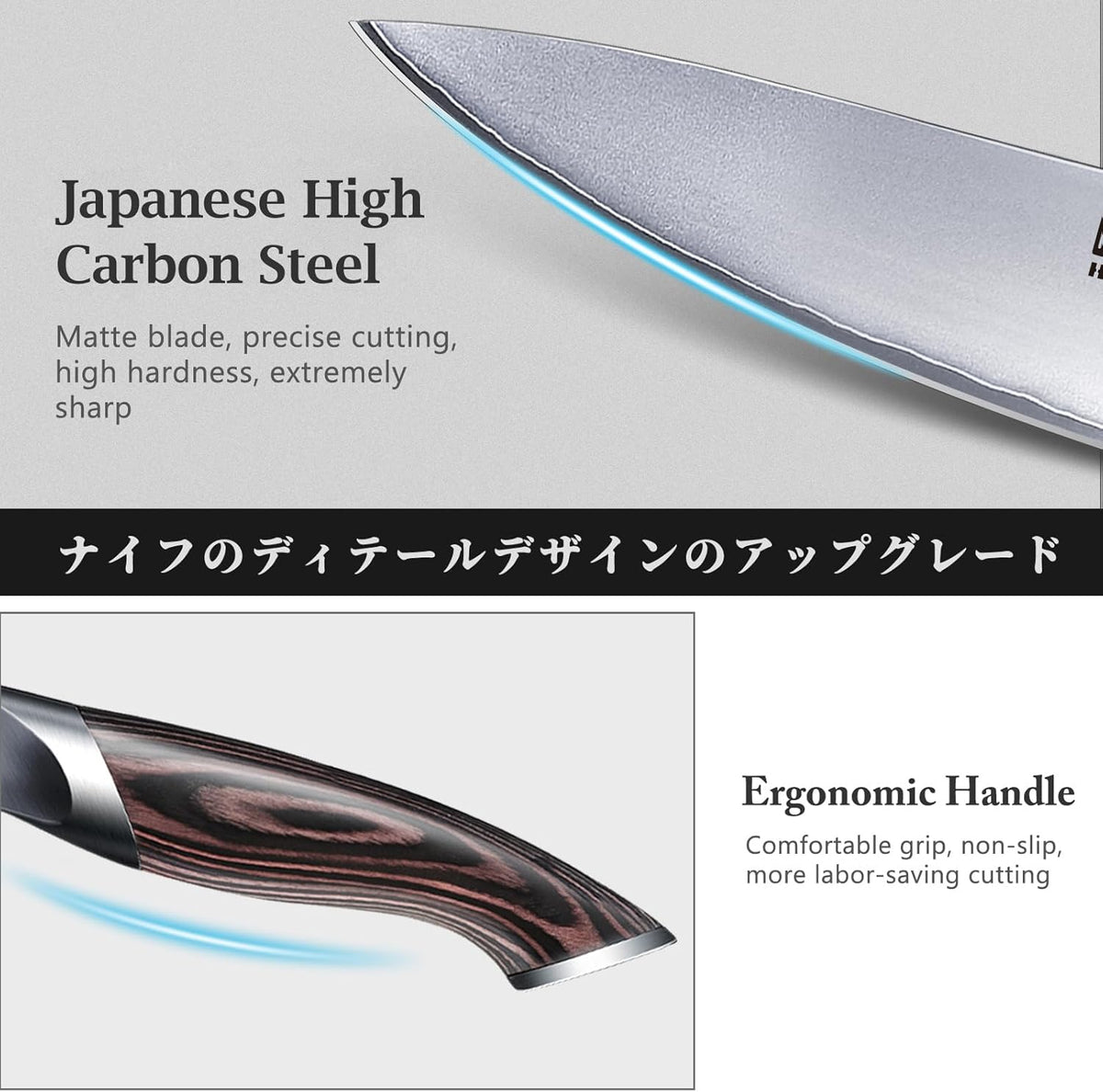Knife Set with Magnetic Knife Holder, 6PCS Kitchen Knife Sets | Ultra Sharp Professional Japanese High Carbon