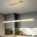 47" LED Linear Pendant Light Fixtures, Modern Dimmable Chandelier with Remote, Gold Island Lights, Bar, Pool Table
