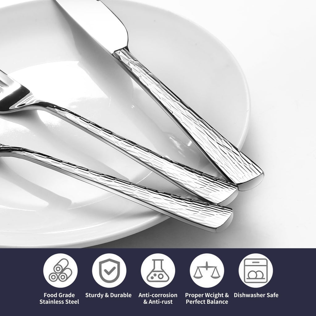 Silverware Set, 20-Piece Heavy-Duty Cutlery Set, 18/10 Stainless Steel Flatware Set for 4,Mirror-Polished Knife