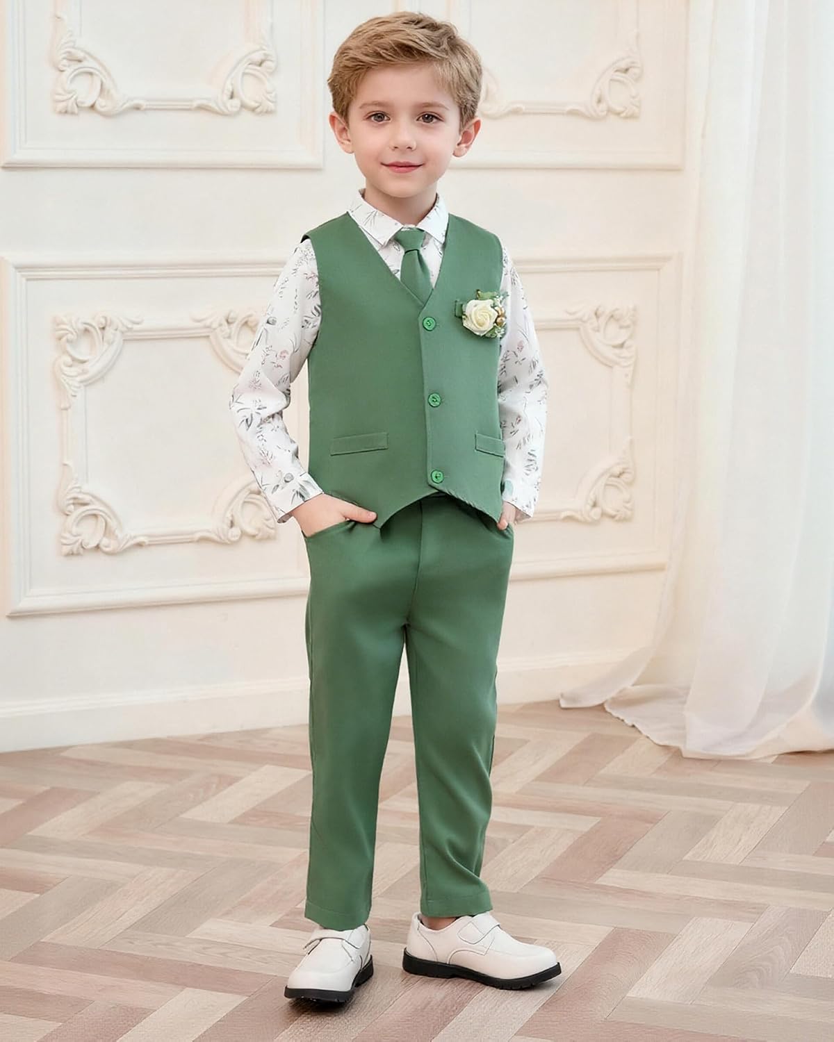 Toddler Boys Suits Clothes Dress Boys Gentleman Wedding Suit Outfits Piece Vest Pants Set