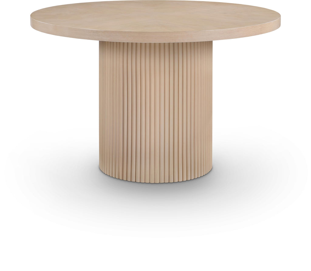 728Oak-T Belinda Collection Mid-Century Modern Dining Table, Solid Wood Base, Natural Finish Oak Wood Veneer MDF Top