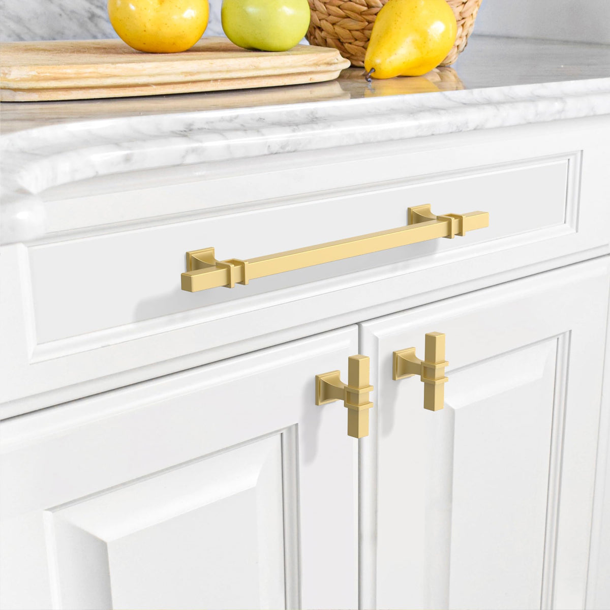 10 Pack Brushed Gold Cabinet Pulls 7 Inch(177.8mm) Hole Center Drawer Pulls Cabinet Hardware Kitchen Cabinet Handles