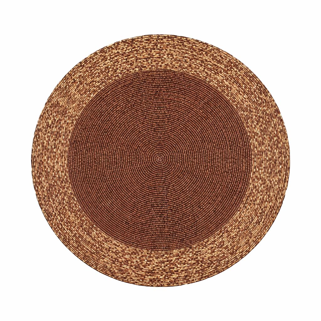 Beaded Round placemats Set of 4, 13 Inch Round Decorative Table Mats