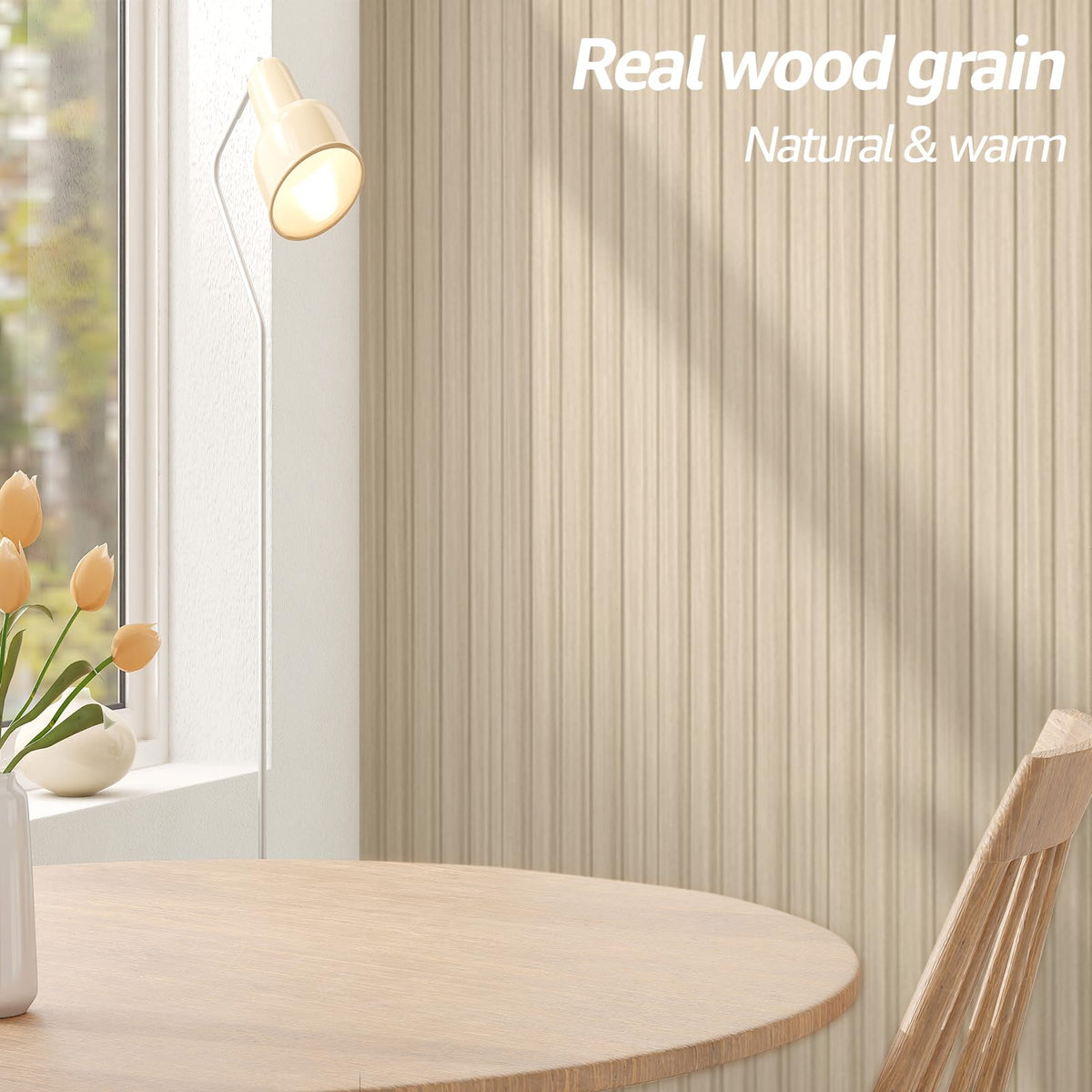 108 x 6 Inch WPC Wood Slat Wall Panels, 3D Wall Accents, 8-Pack, Oak