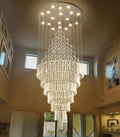 40 x 120 Inch Glam Crystal Chandelier with LED Bulbs for High-Ceiling Rooms