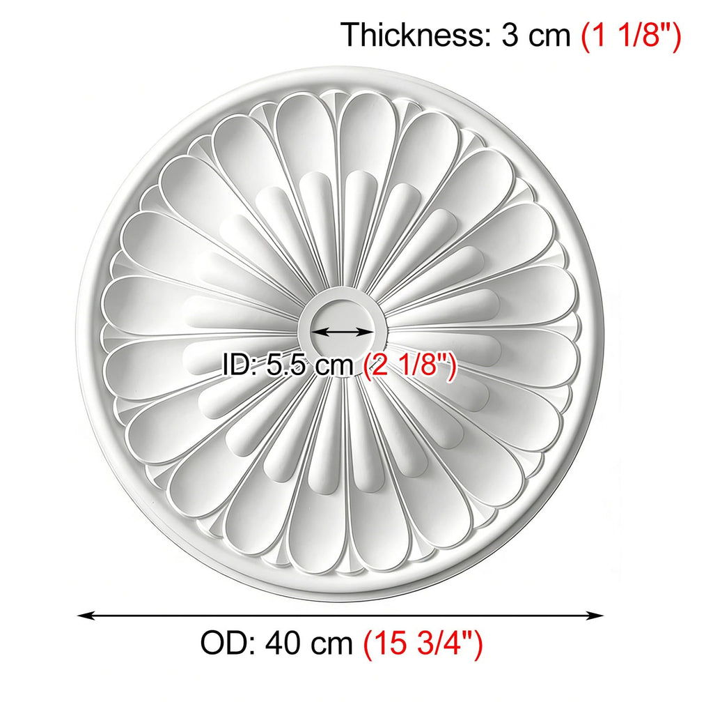 24 in French Style of Ceiling Medallions, Decorative Medallion for Light Fixture, Lightweight Easy to Install