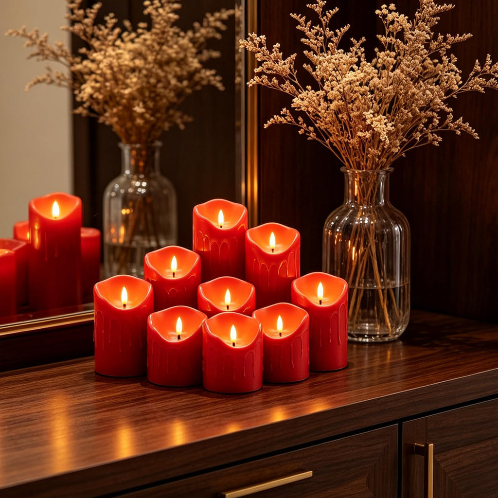 Flameless Candles with Remote, Battery Operated Flickering Flameless Candles, LED Candles with Timer 2/4/6/8H