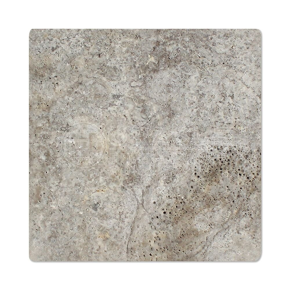 Silver Travertine 12 X 12 Field Tile, Tumbled (LOT of 5 SQ. FT.)