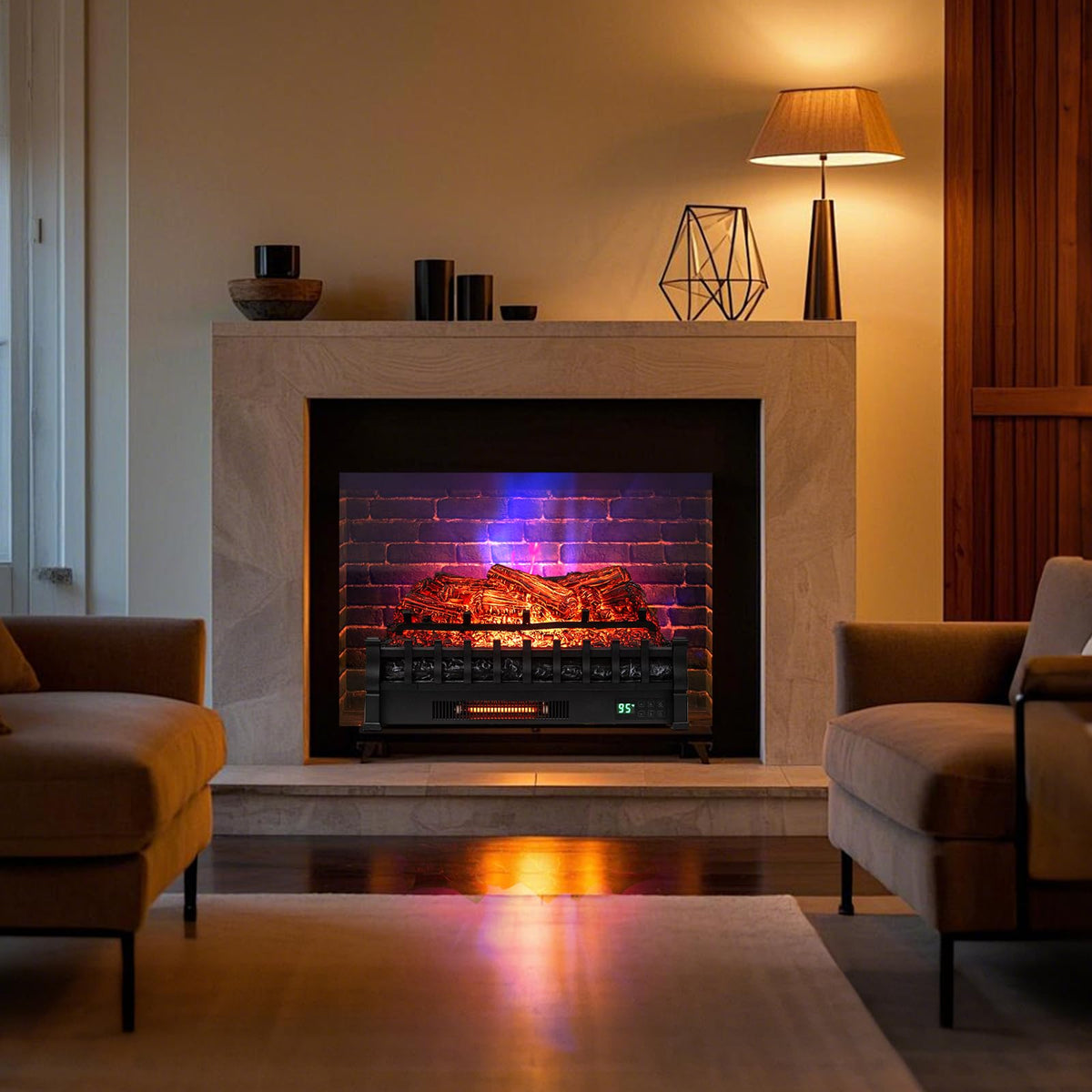 Electric Fireplace Insert Pinewood Log Set (26" WiFi)