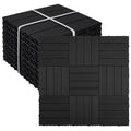9 PCS Heavy-Duty & Recyclable Wood-Plastic Interlocking Deck Tiles 11.8" x 11.8"- Outdoor and Indoor for Patio