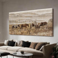 Canvas Wall Art Horse Wall Decor Animal Prints Pictures Grassland Artwork Paintings Brown Pictures