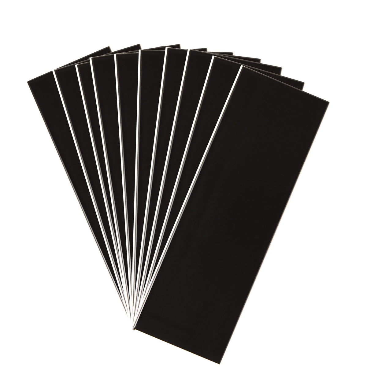 Black Matte Ceramic Subway Tile 4x12 in Backsplash Bathroom Wall Shower Fireplace Accent Modern Interior Smooth
