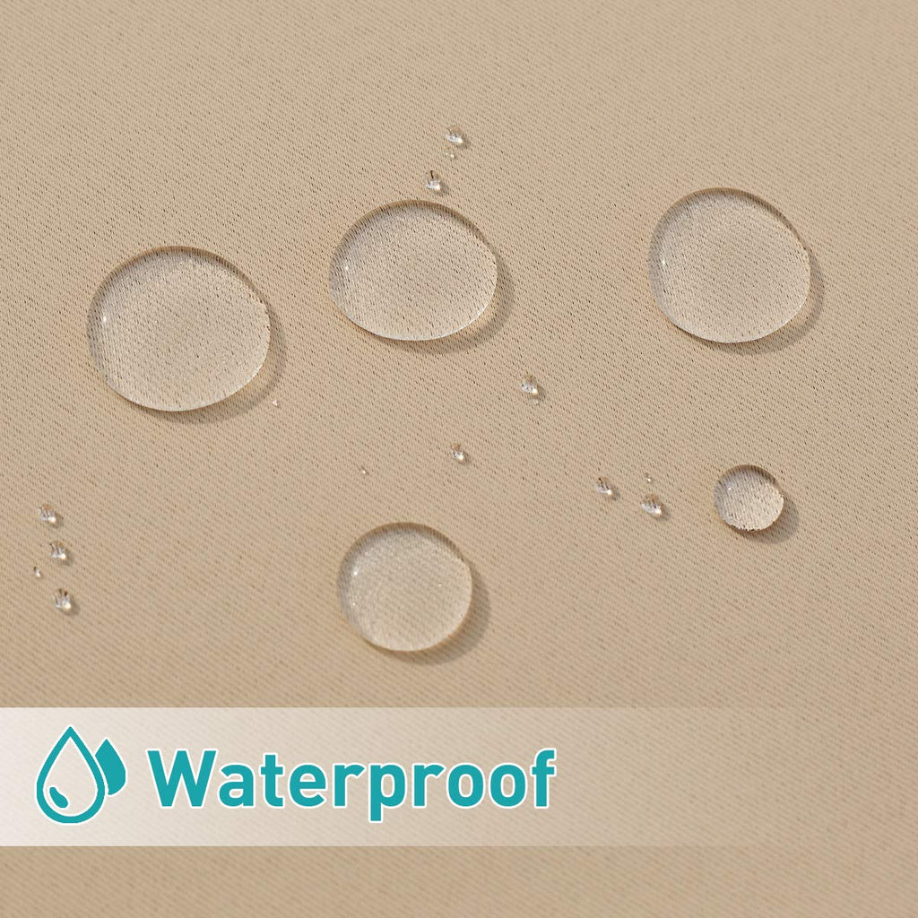2 Pieces Outdoor Curtainss Waterproof Clearance, Room Darkening Sticky Tab Top Thick Light Block Thermal Insulated