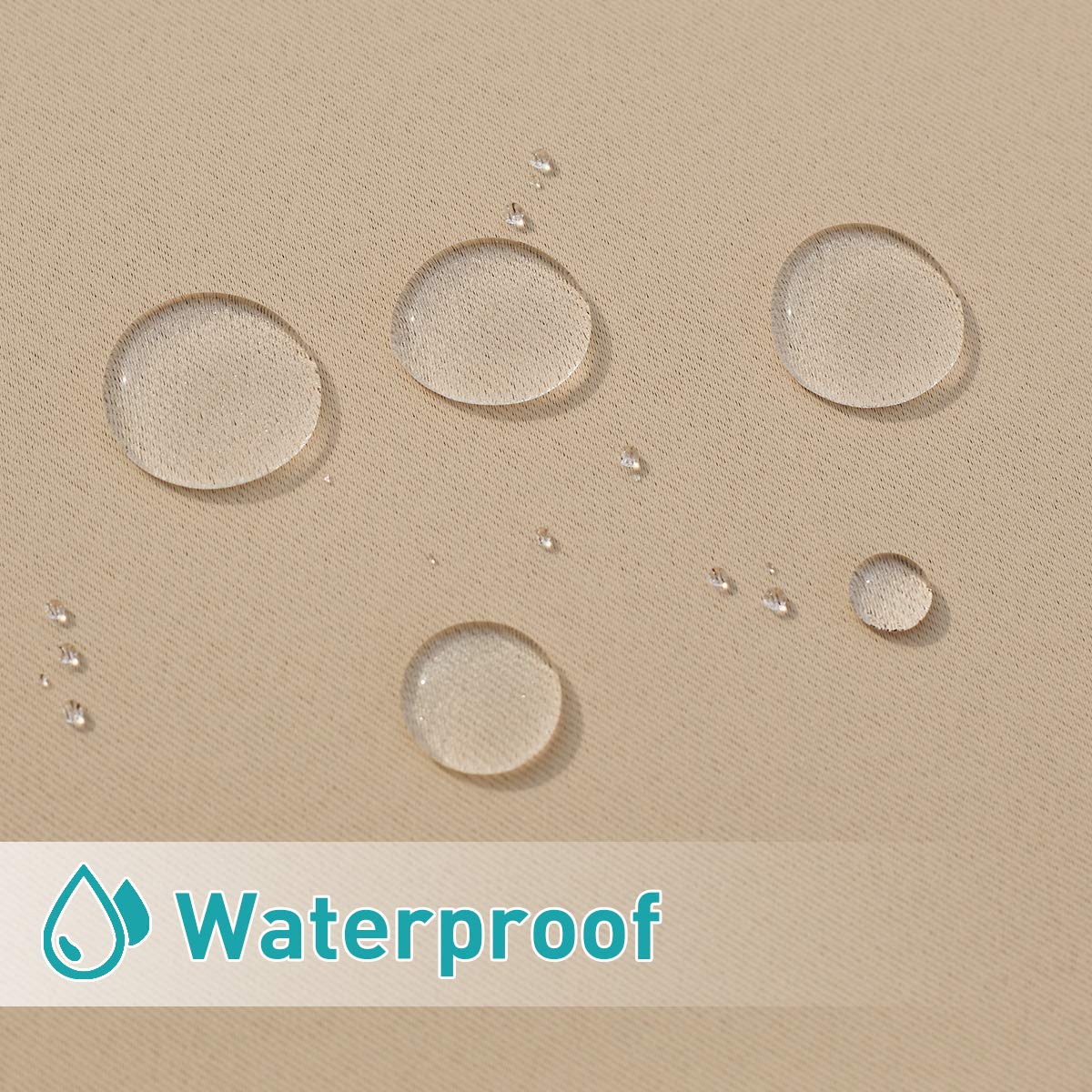 2 Pieces Outdoor Curtainss Waterproof Clearance, Room Darkening Sticky Tab Top Thick Light Block Thermal Insulated