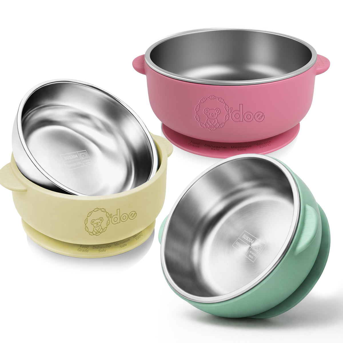 Suction Bowls for Baby 5", Non-Toxic Stainless Steel Baby Bowls