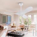 42" White Indoor/Outdoor Ceiling Fan with Remote, No Light