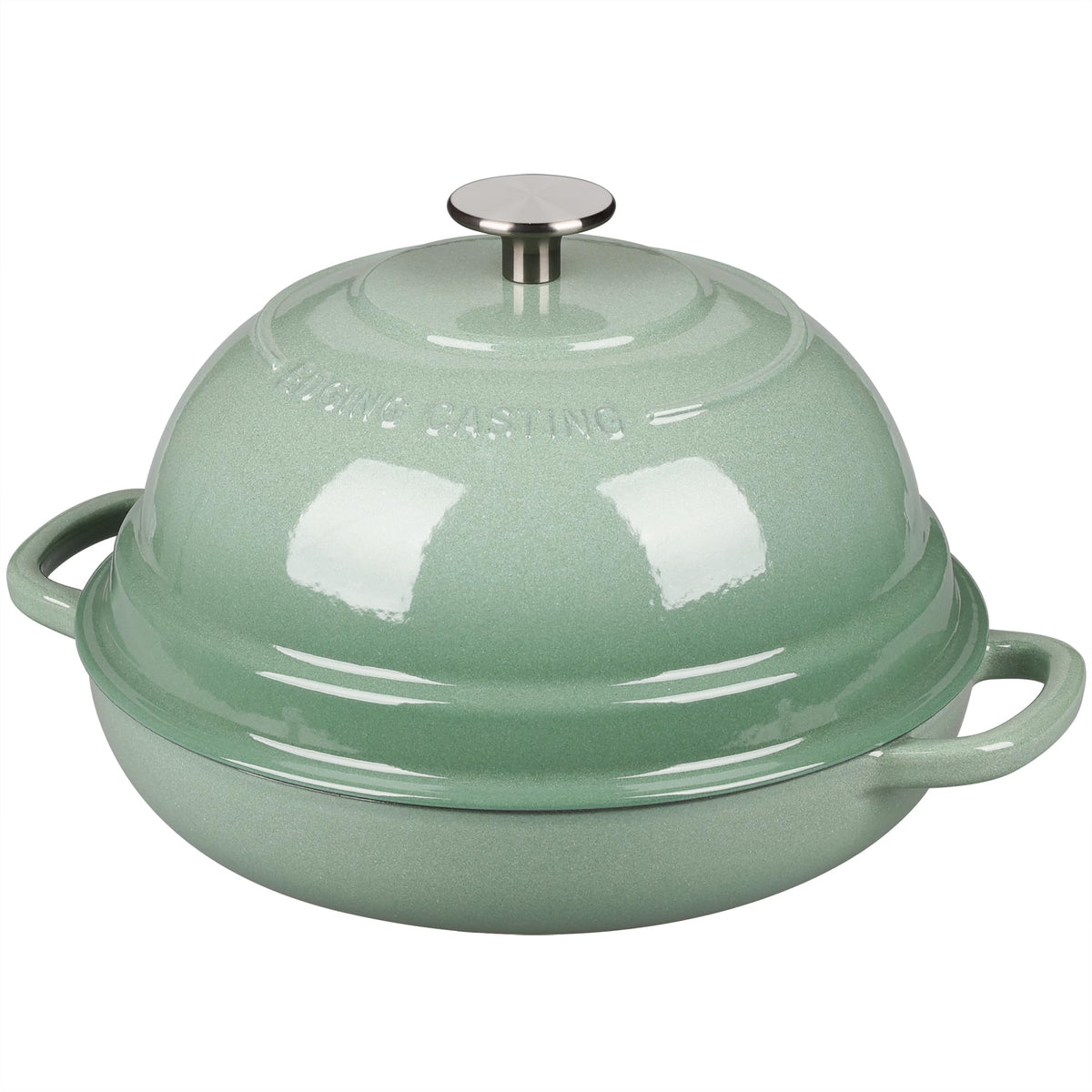 Enameled Cast Iron Dutch Oven Pot with Lid, Round Bread Oven made Sourdough Bread Baking, 6 Quart, Sage Green