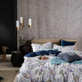 Duvet Cover Set, King, Microfiber, White Paisley Pattern, Boho Floral, 3 Pcs