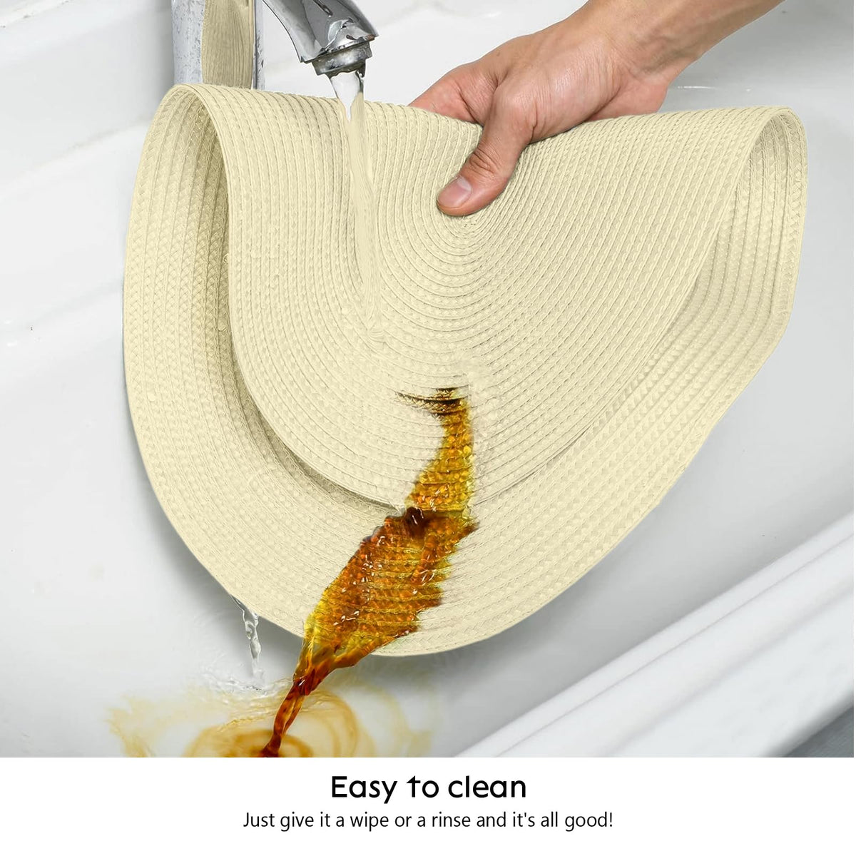 Placemats Set of 6 for Dining Table Washable Woven Non-Slip 18x12 inches Placemat Heat-Resistant Durable Table Mats