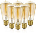 Edison Light Bulbs, 60w Vintage Edison Bulb, Squirrel Cage Filament Edison Bulbs, E26 Base - Amber Glass Warm