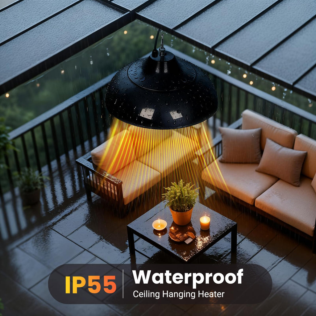 1500W Electric Hanging Patio Heater,Ceiling-Mounted Patio Heater