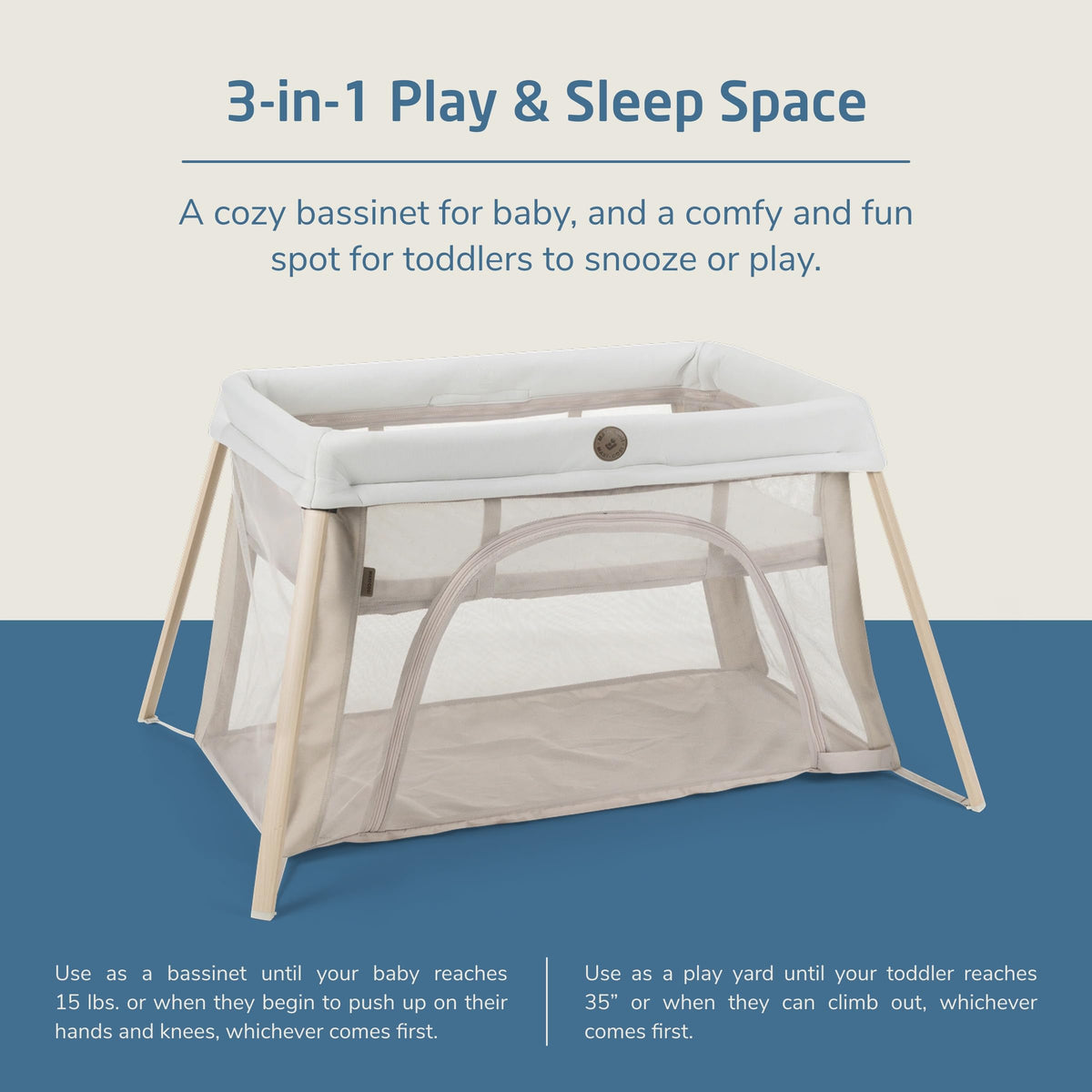 Calao Travel Playard & Bassinet - Classic Oat