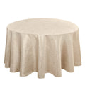 Beige Round Linen Tablecloth 120 Inch Dining Room