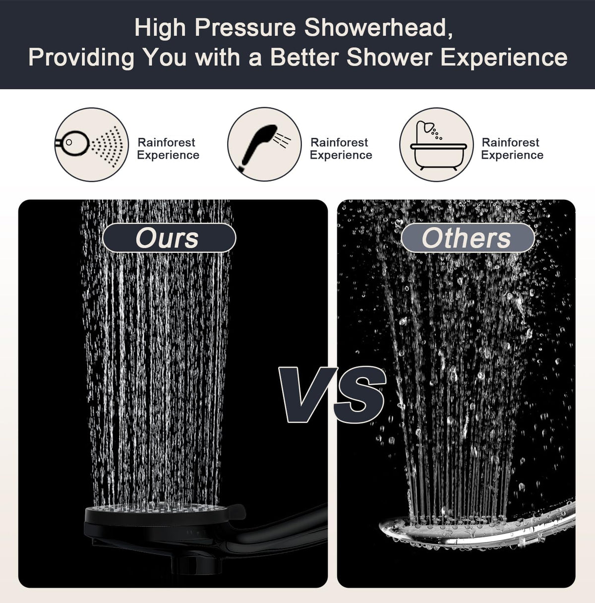 Black Filter Magnetic Shower Head with Handheld