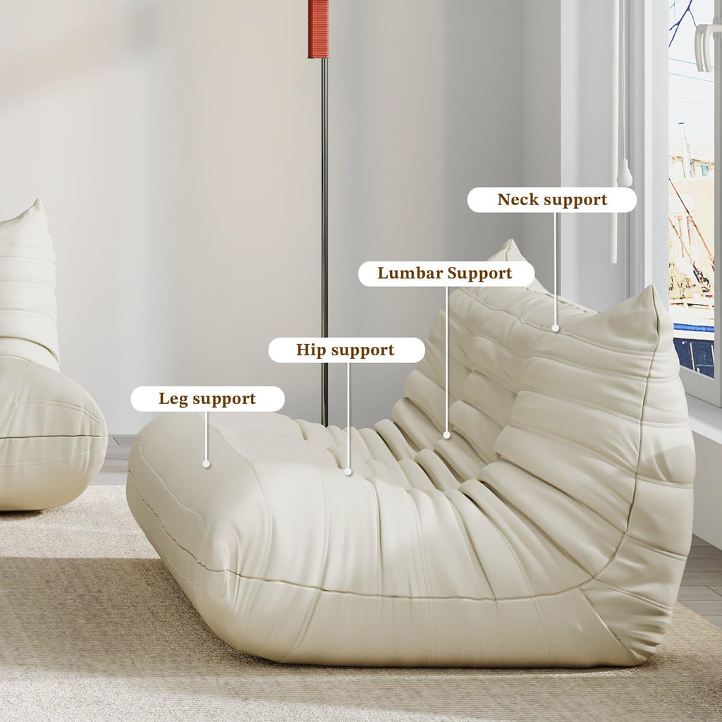 Comfy Lazy Floor Sofa Couch, Soft Armless Chair, Faux Leather Lounge Chair, Corner Relax Sofa Couch Bedroom, Salon