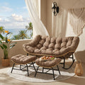 Inspired Egg Style Double Papasan Rocking Chair with Ottomans, Oversized Chairs