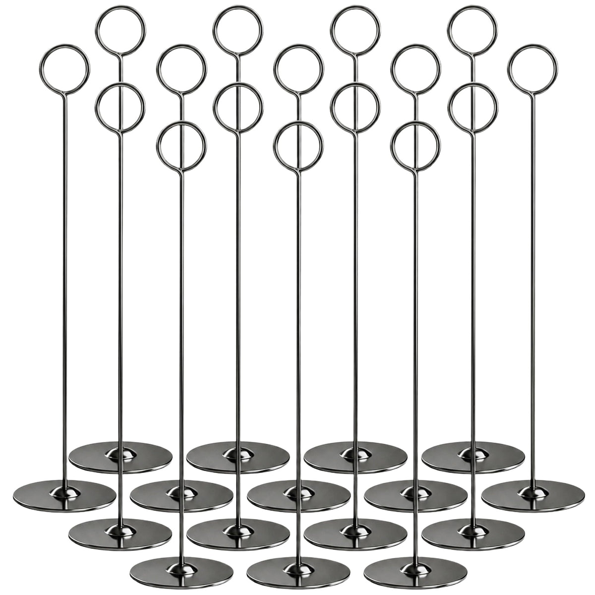 16PK Table Number Holders Place Card Holders 12 Inch Table Card Holders Steel Card Holders for Photos, Food Signs