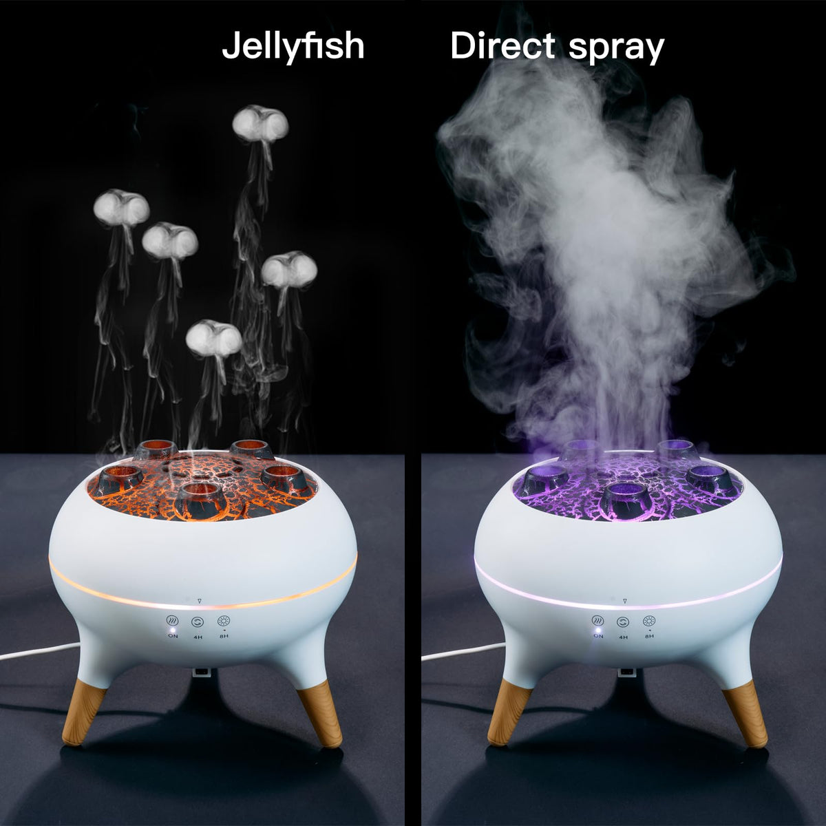 Essential Oil Diffuser, Jellyfish Diffuser Air Humidifiers Sound Pickup Ultrasonic Aromatherapy Diffuser Remote