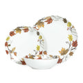 Melamine Dinnerware Set for 4, 12-Piece Fall Dishes, Yellow Maple Leaves