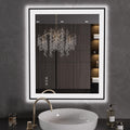 30"X36" LED Bathroom Mirror Black Framed