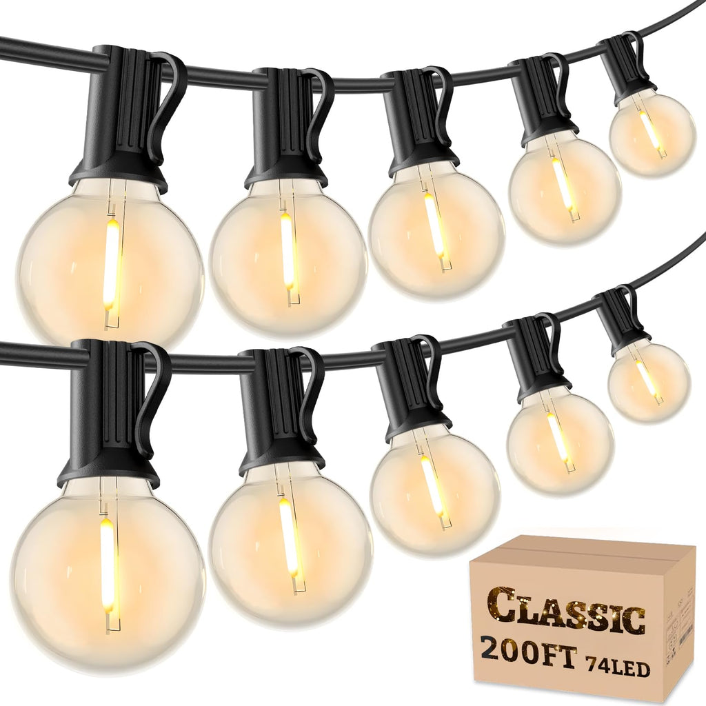 Outdoor String Lights 200 FT, Waterproof Outside Patio Light LED