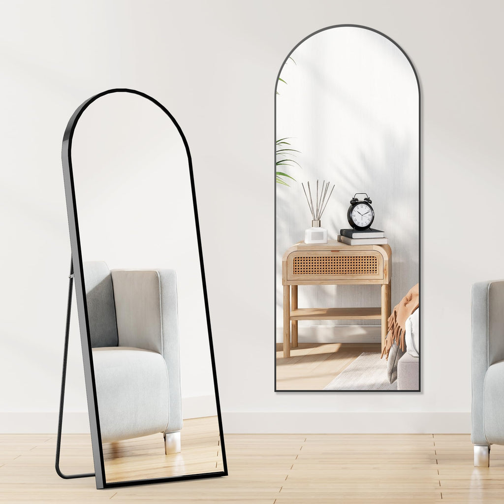 64"x21.5" Arched Full Length Mirror with Stand, Body Mirror