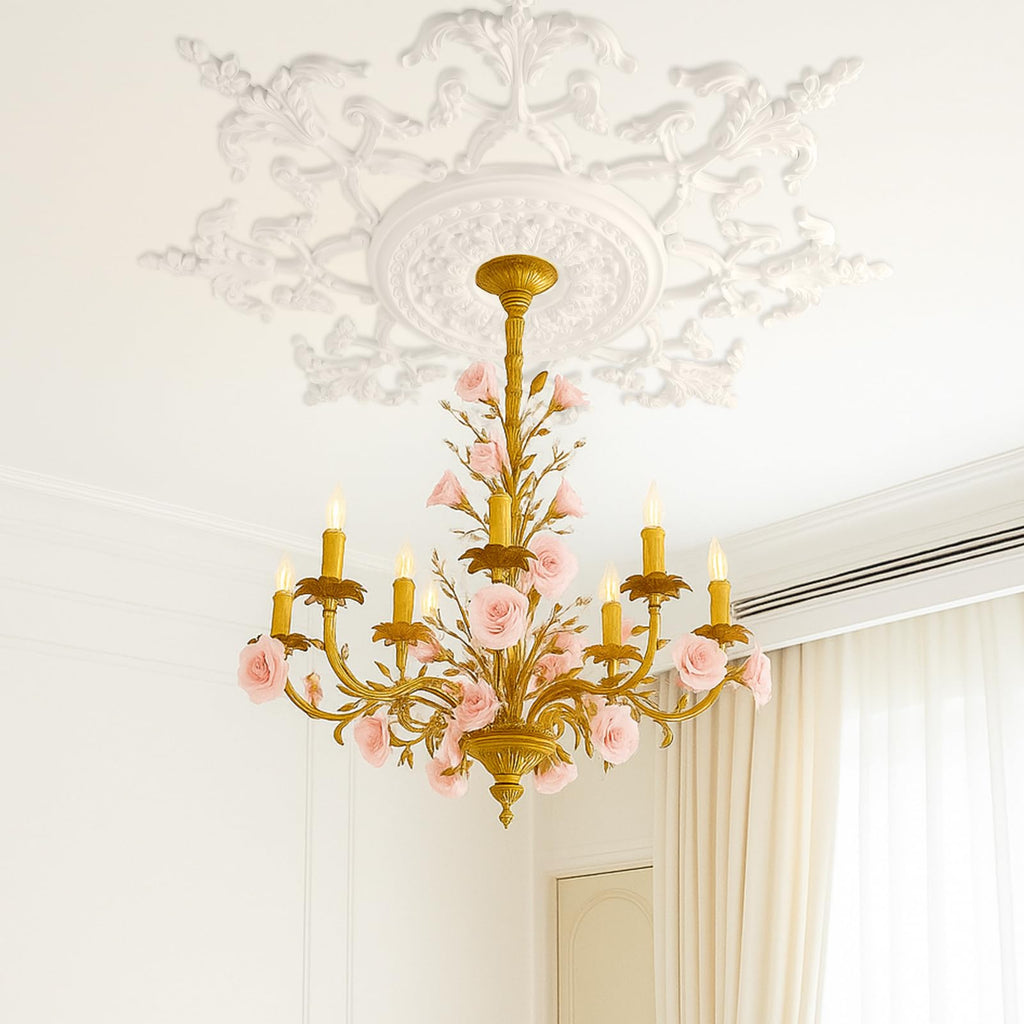 33.5'' Large PU Ceiling Medallion for Chandelier Light Fixtures