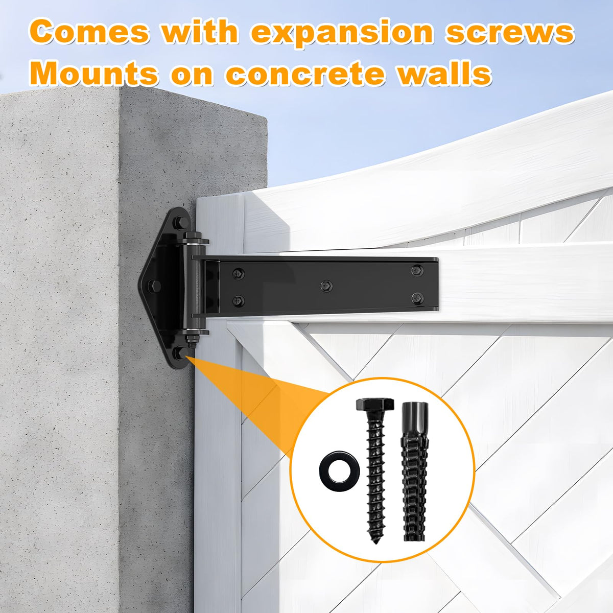 Heavy Duty Gate Hinges 13" 1100Lbs Capacity 2 Pcs Solid Carbon Steel