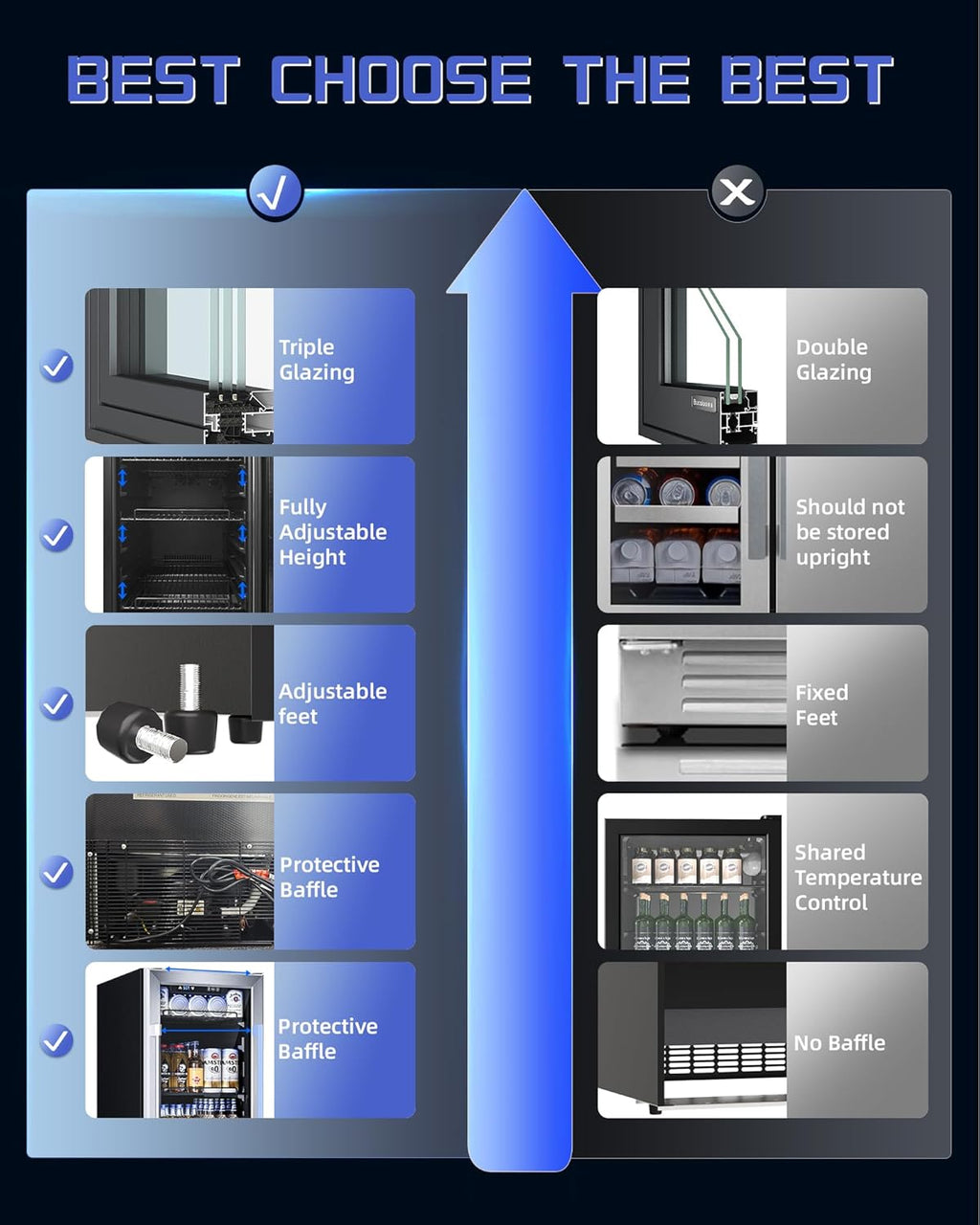 18-inch under-counter beverage refrigerator - 140-Can & 20-Bottle Capacity, Dual-Zone Built