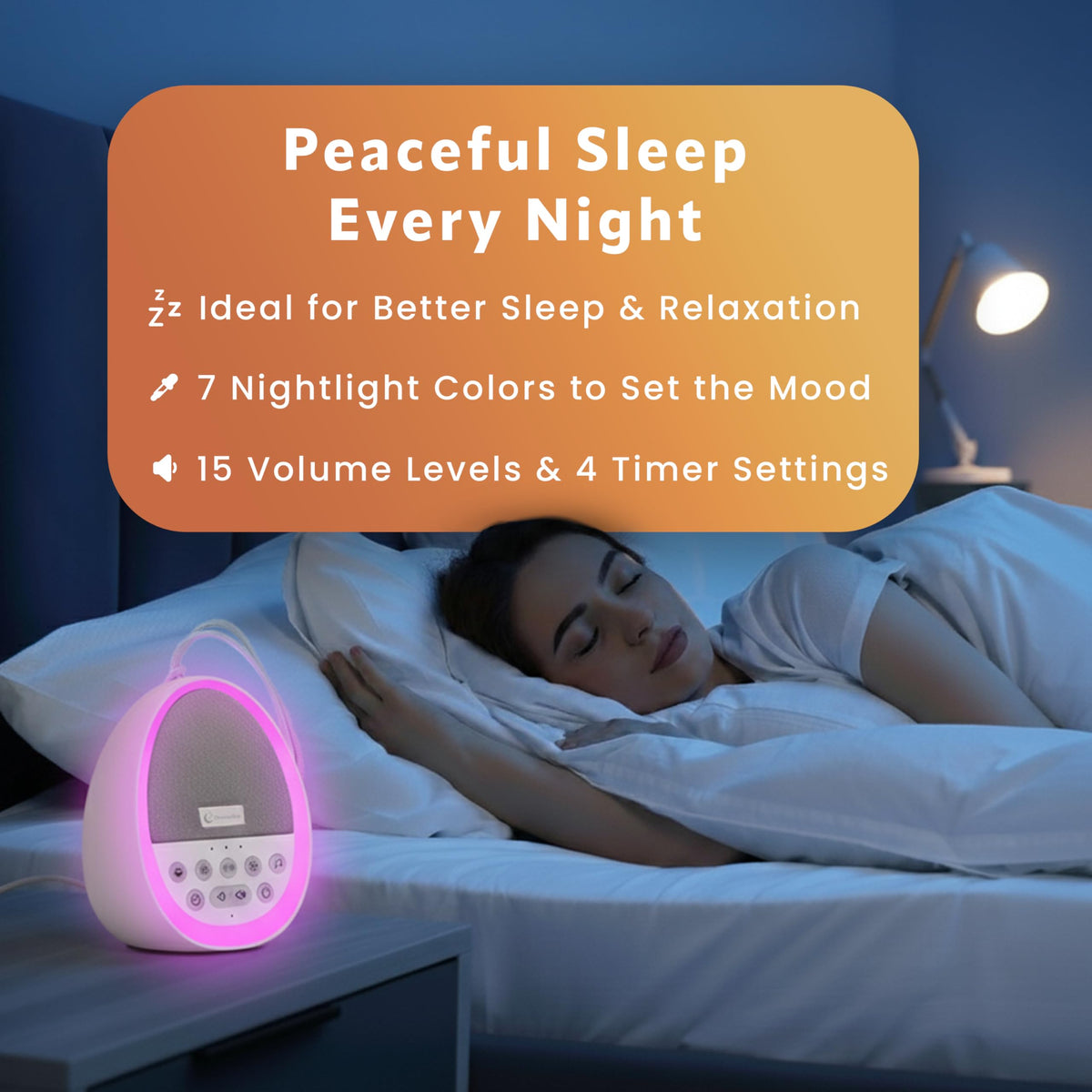 White Noise Sound Machine for Sleep Baby, Adults, Kids USB Charge 29 Sounds