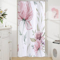 Pink Boho Floral Shower Curtain, Watercolor Botanical Design, 36 x 72