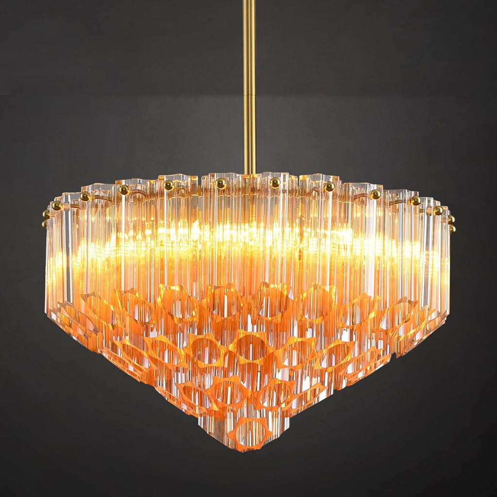 14" Small Modern Crystal Round Chandelier