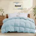 Down Comforter - All Season Ultra Soft Goose Down & Feather Fiber Fill, Luxury Hotel Blue Duvet Insert with