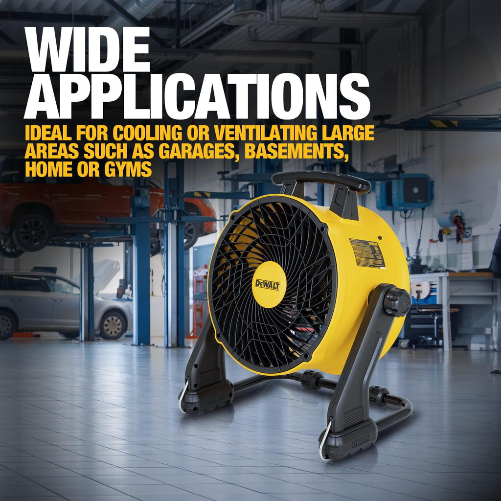 16-Inch High-Velocity Floor Fan, 3-Speed Plug-In Shop Fan, Compact 360° Adjustable Drum Fan for Garage, Workshop