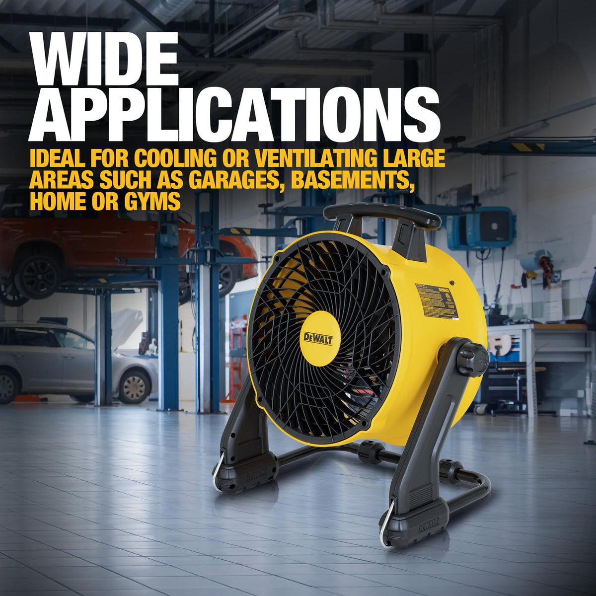 16-Inch High-Velocity Floor Fan, 3-Speed Plug-In Shop Fan, Compact 360° Adjustable Drum Fan for Garage, Workshop