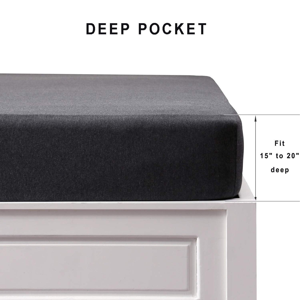 Jersey Fitted Sheet Only Heather Charcoal Grey